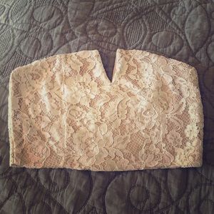 Lace zip-bandeau